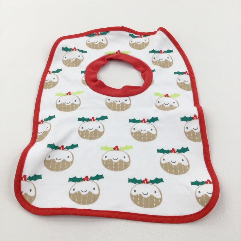 Christmas Puddings Red & White Bib - Boys/Girls One Size