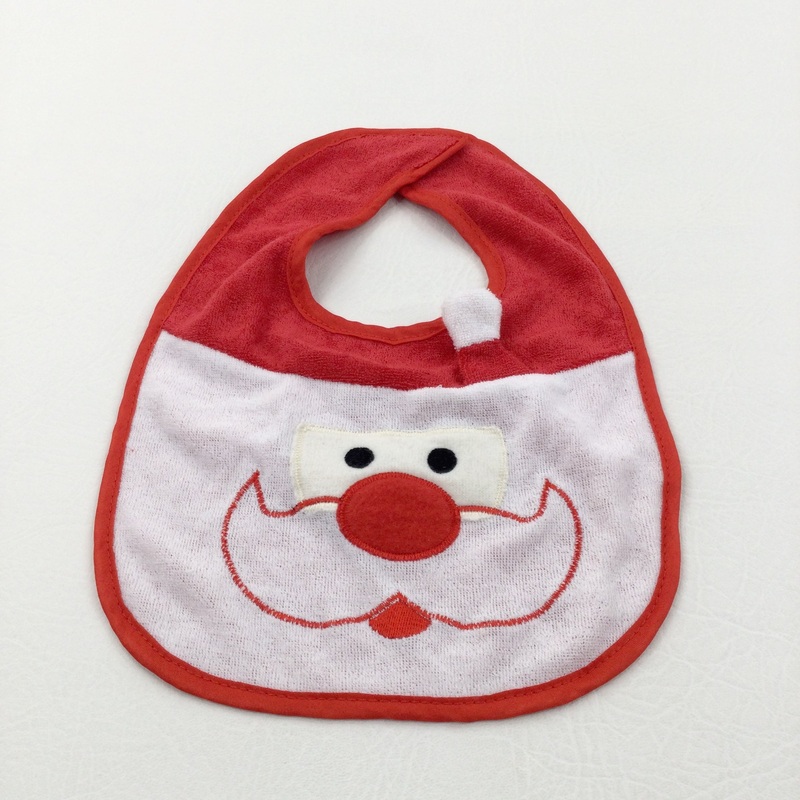 Father Christmas Red & White Christmas Bib - Boys/Girls One Size