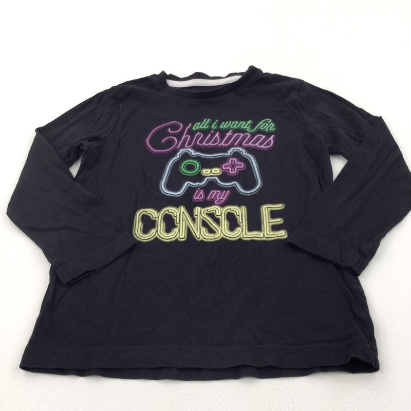 'All I Want For Christmas Is My Console' Black Long Sleeve Top - Boys/Girls 4 Years