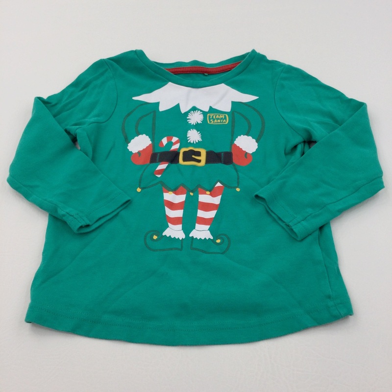 'Elf Sister' Green Long Sleeve Christmas Top - Girls 3-4 Years