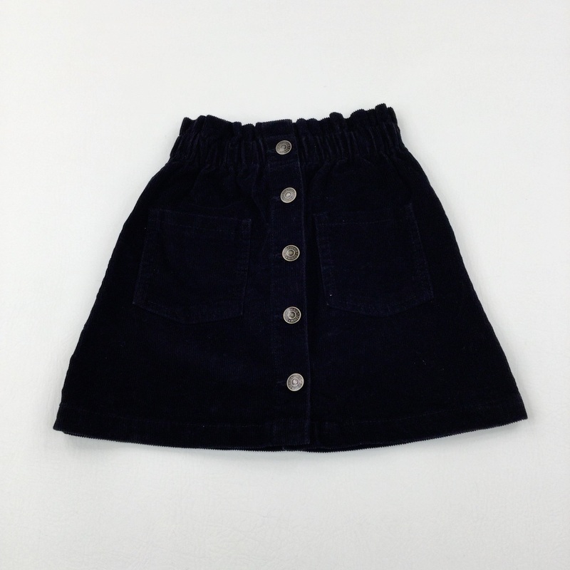 Black Cord Skirt - Girls 7-8 Years
