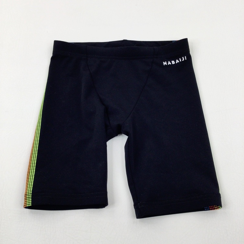 'Nabaiji' Colourful Panels Black Sports Shorts - Boys 7-8 Years