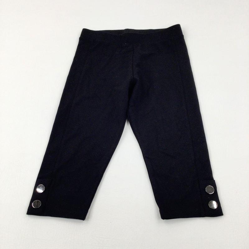 Smart Black Cropped Leggings - Girls 7-8 Years
