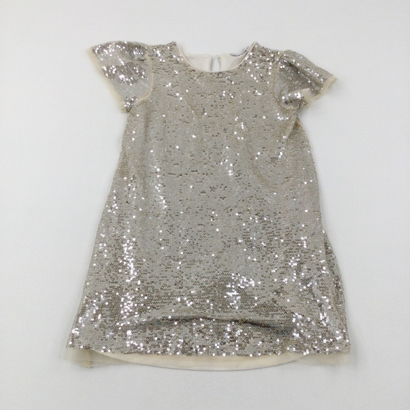 Sparkly Sequinned Gold Party Dress - Girls 7-8 Years