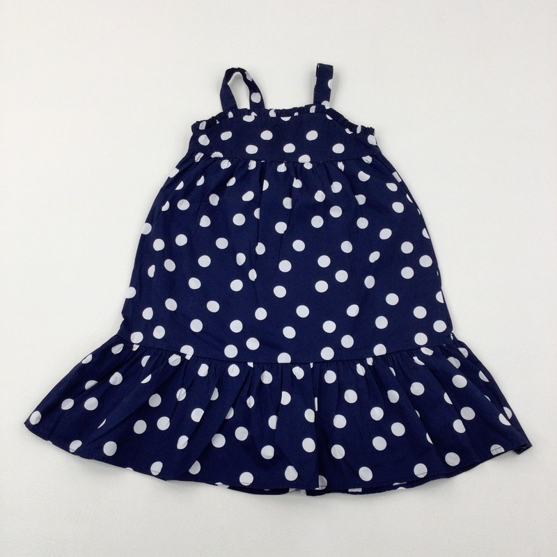 Spotty Navy Dress - Girls 5-6 Years
