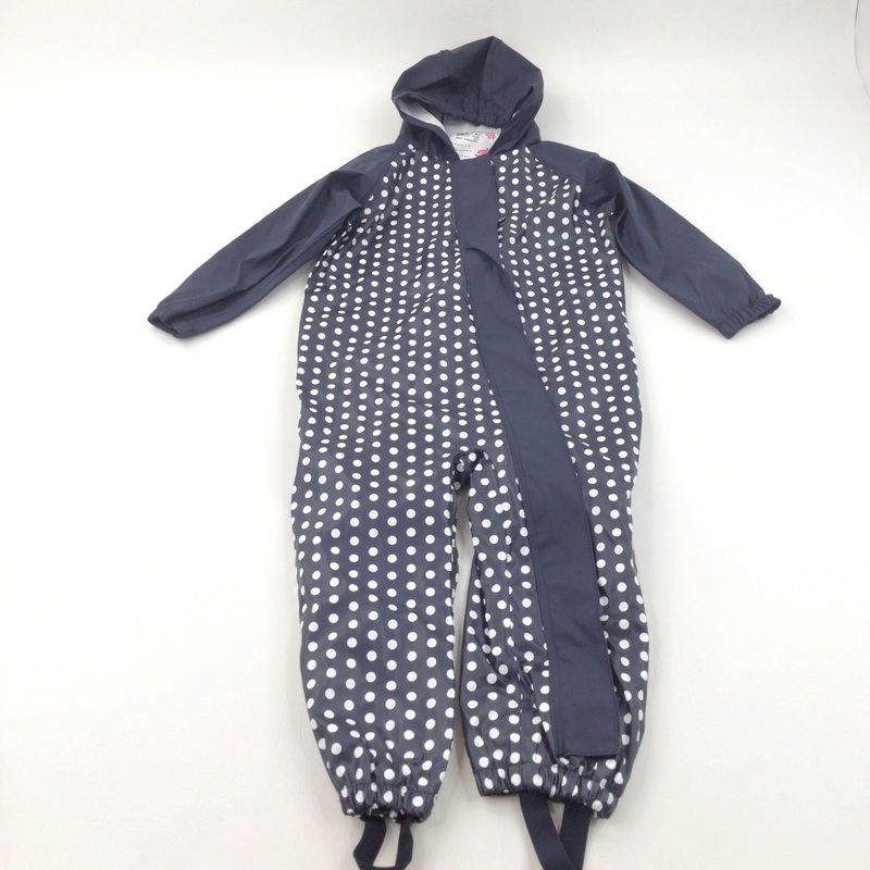 Spotty Navy & White Midweight Puddlesuit - Boys/Girls 2-4 Years