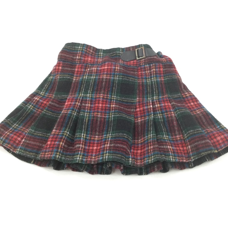 Tartan Style Warm Lined Skirt with Adjustable Waistband - Girls 3-4 Years