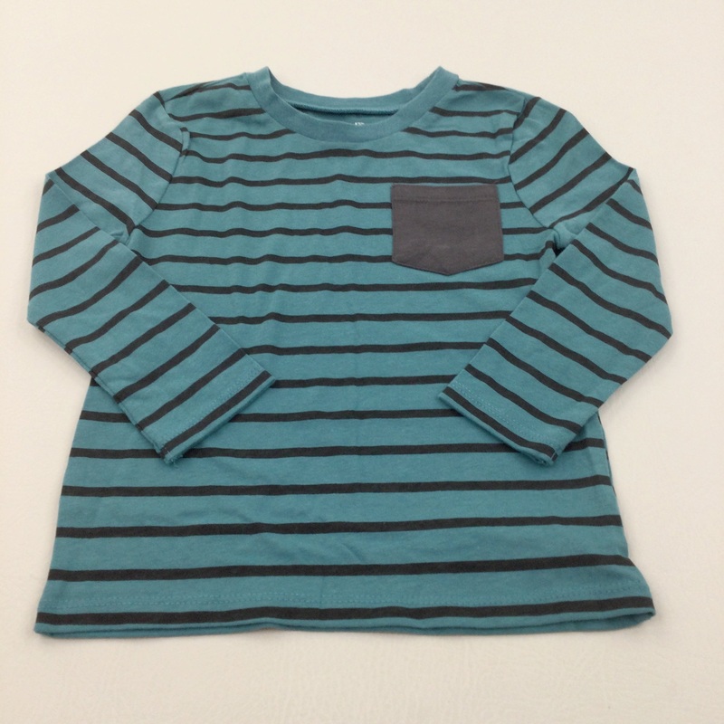 Teal & Black Striped Long Sleeve Top - Boys 3 Years