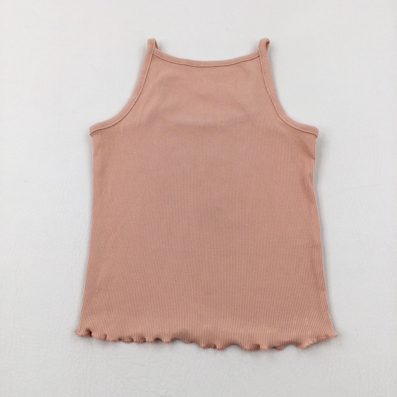 Textured Peach Vest Top - Girls 6-7 Years