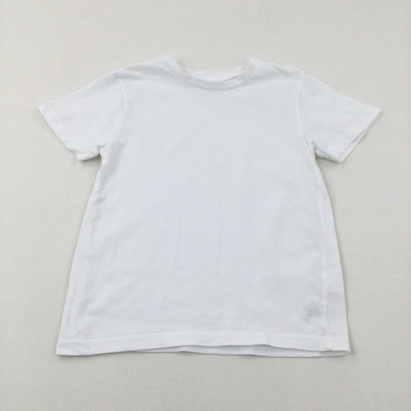 White Cotton T-Shirt - Boys 6-7 Years