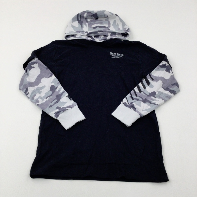 'Creative Future' Camouflage Black Long Sleeve Hooded Top - Boys 10-11 Years
