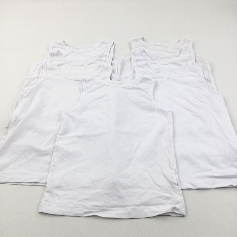 Set of 7 White Vests - Boys 6-7 Years