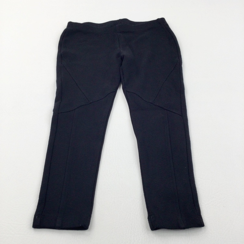 Thick Black Leggings - Girls 7 Years