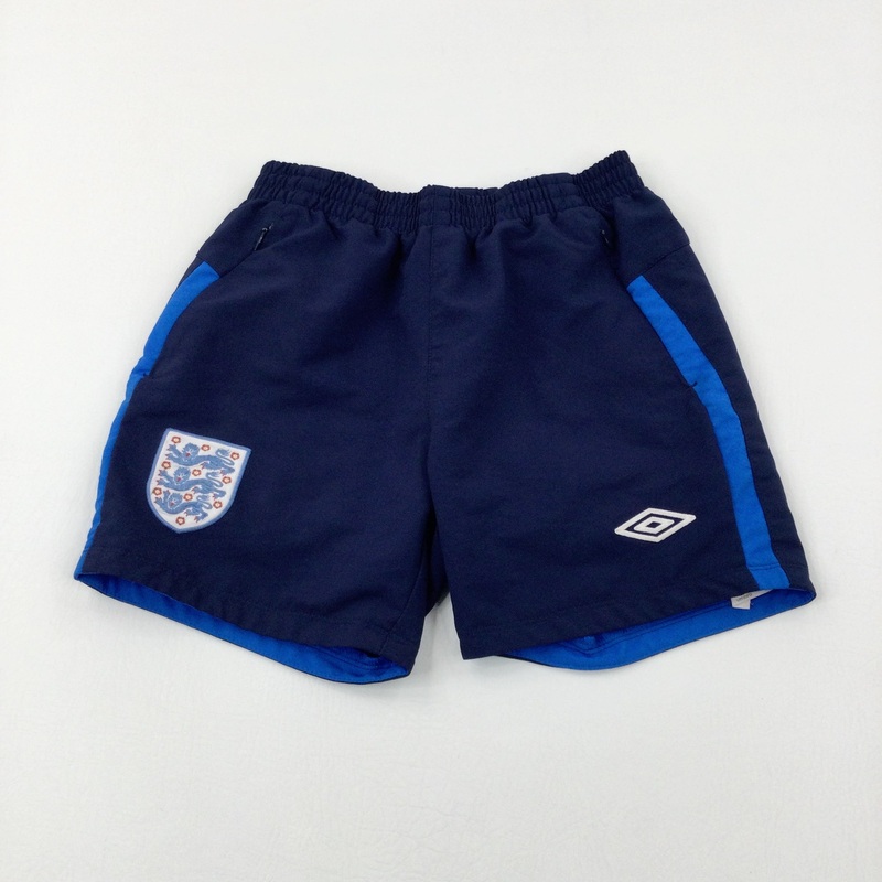 'Three Lions Appliqued Navy England Football Shorts - Boys 10-11 Years