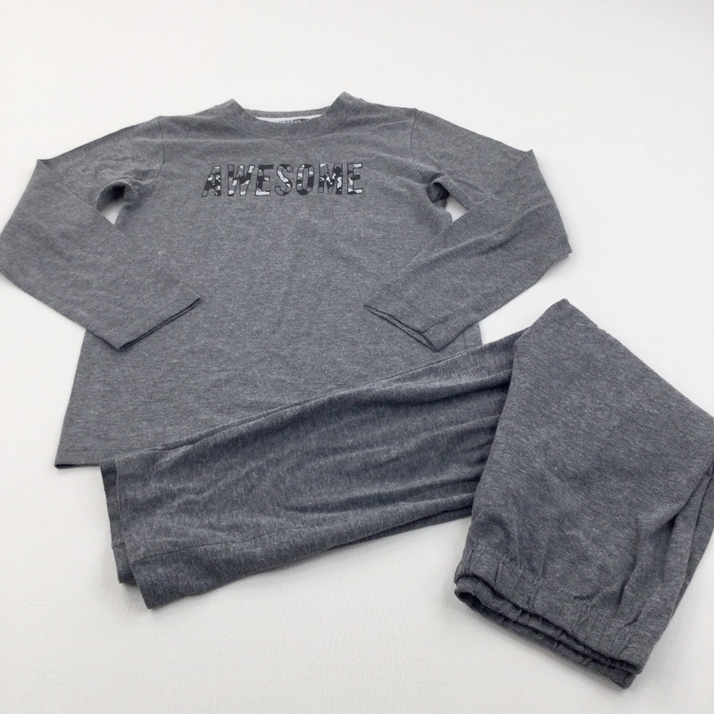 'Awesome' Grey Pyjamas - Boys 7-8 Years