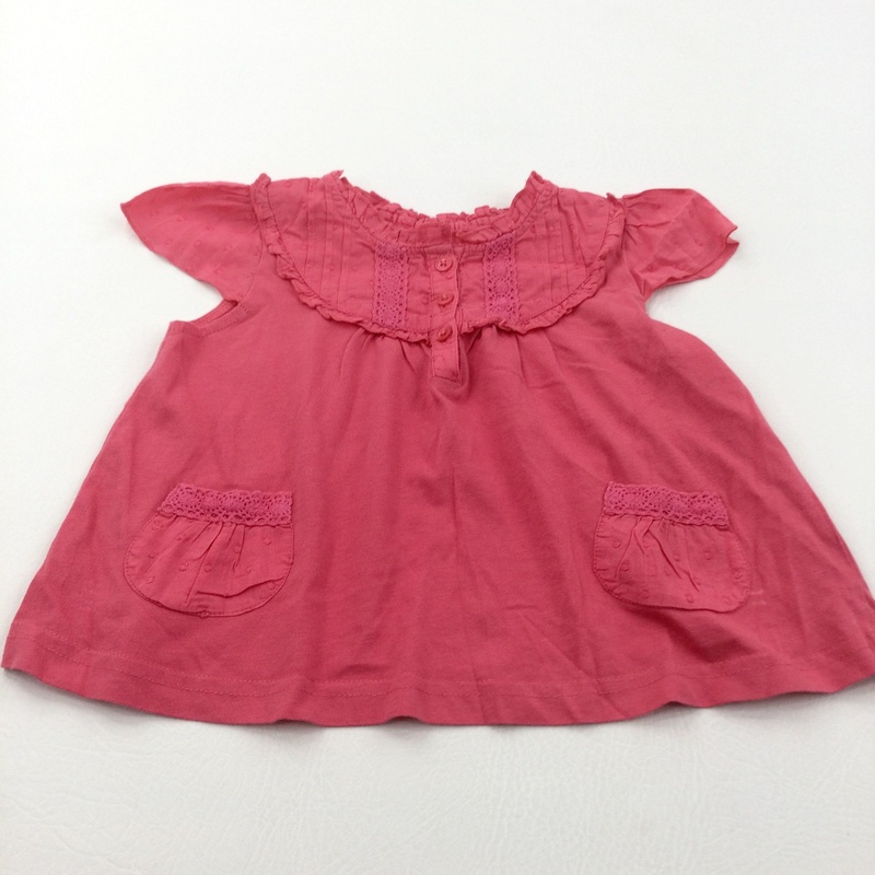 Coral Pink Cotton Blouse - Girls 2-3 Years