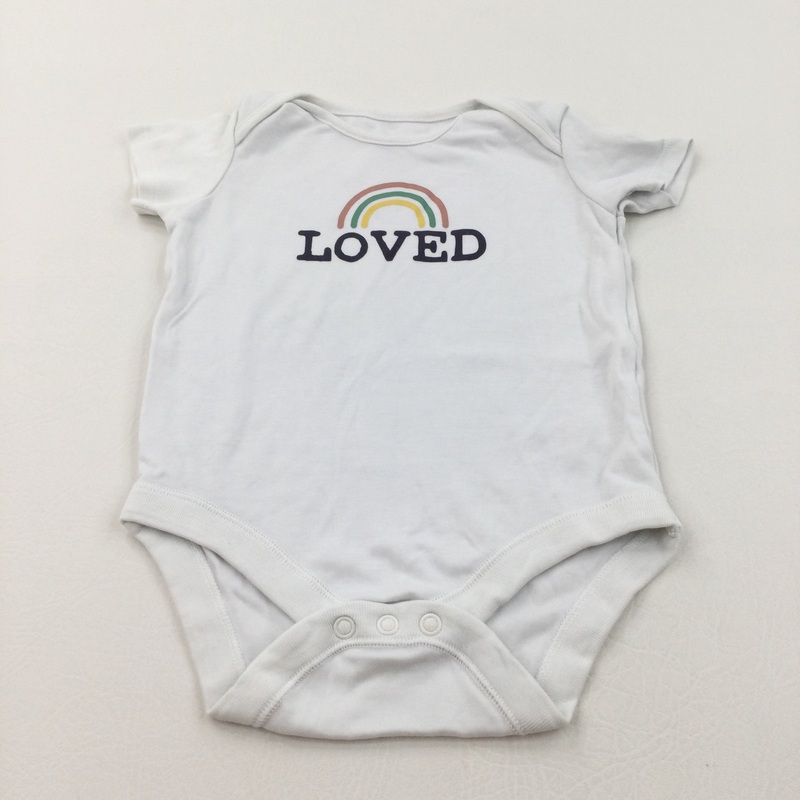 'Loved' White Short Sleeve Bodysuit - Girls 12-18 Months