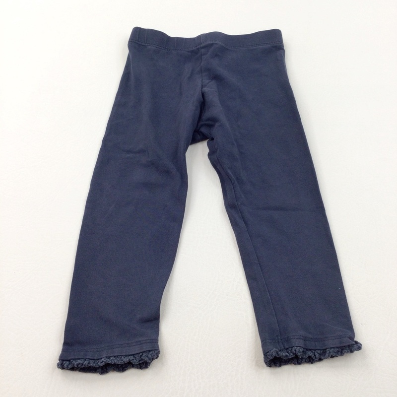 Navy Leggings with Frilly Hems - Girls 12-18 Months