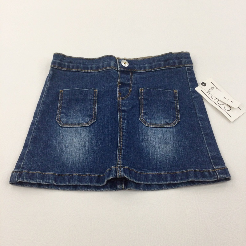 **NEW** Dark Blue Denim Skirt with Adjustable Waistband - Girls 2-3 Years