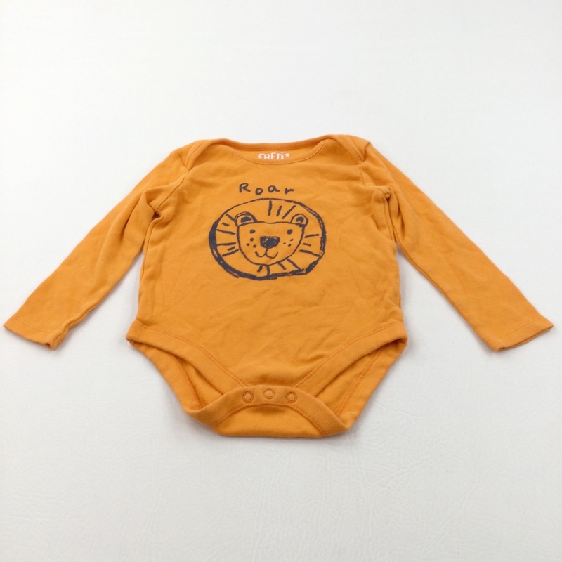 'Roar' Lion Orange Long Sleeve Bodysuit - Boys 12-18 Months