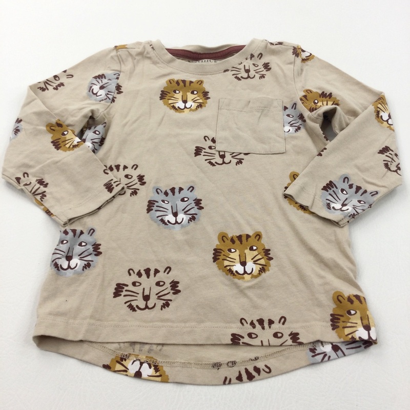 Tigers Beige Long Sleeve Top - Boys 3-4 Years