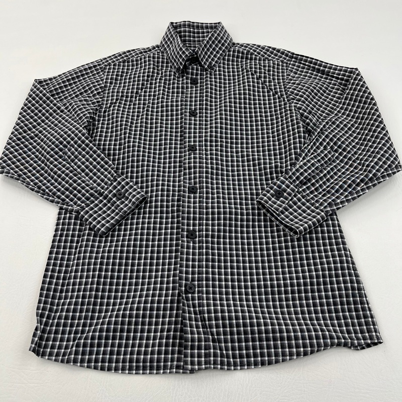 Black & White Checked Cotton Shirt - Boys 10 Years