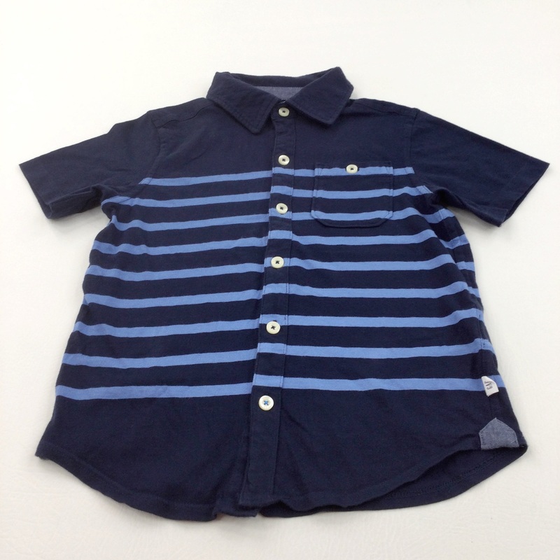 Blue & Navy Striped Jersey Shirt - Boys 6-7 Years