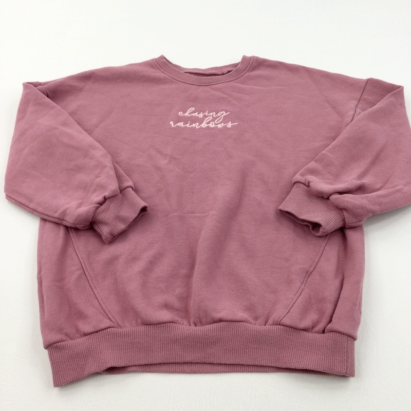 'Chasing Rainbows' Dusky Pink Sweatshirt - Girls 6-7 Years