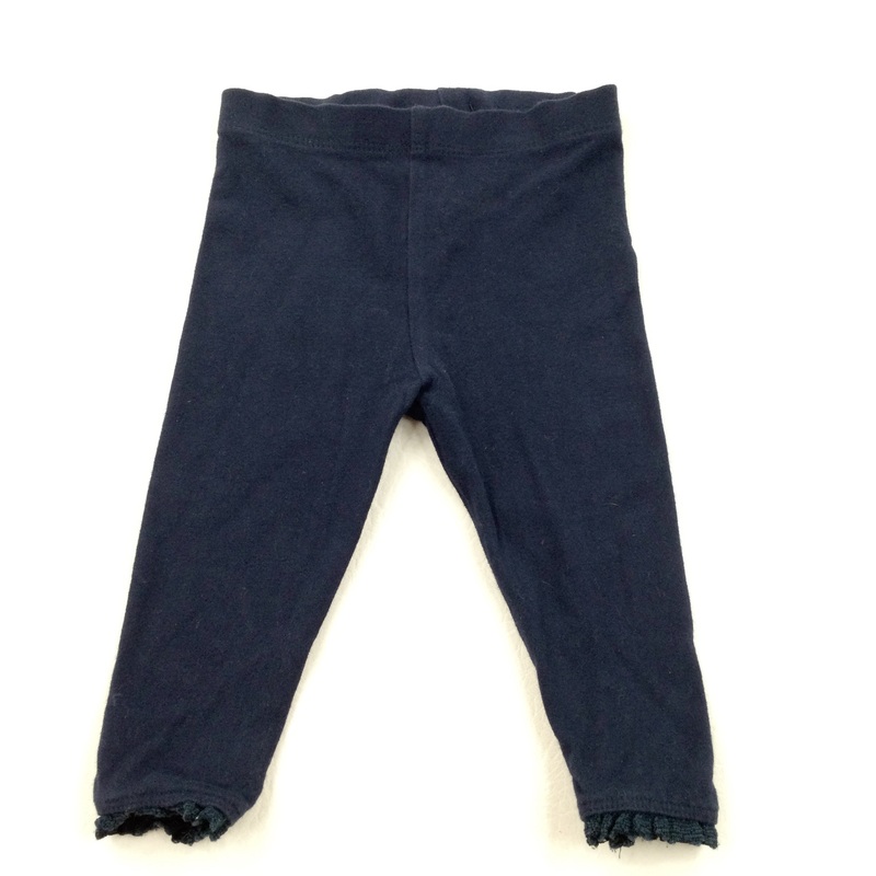 Navy Leggings with Frilly Hems - Girls 6-9 Months