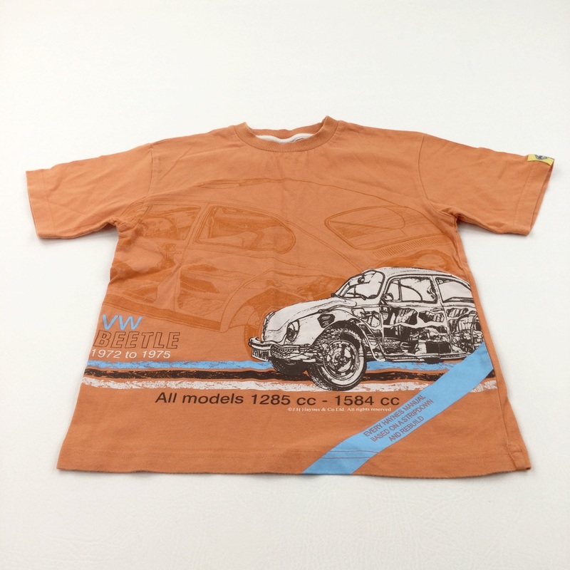 VW Beetle Orange T-Shirt - Boys 7 Years