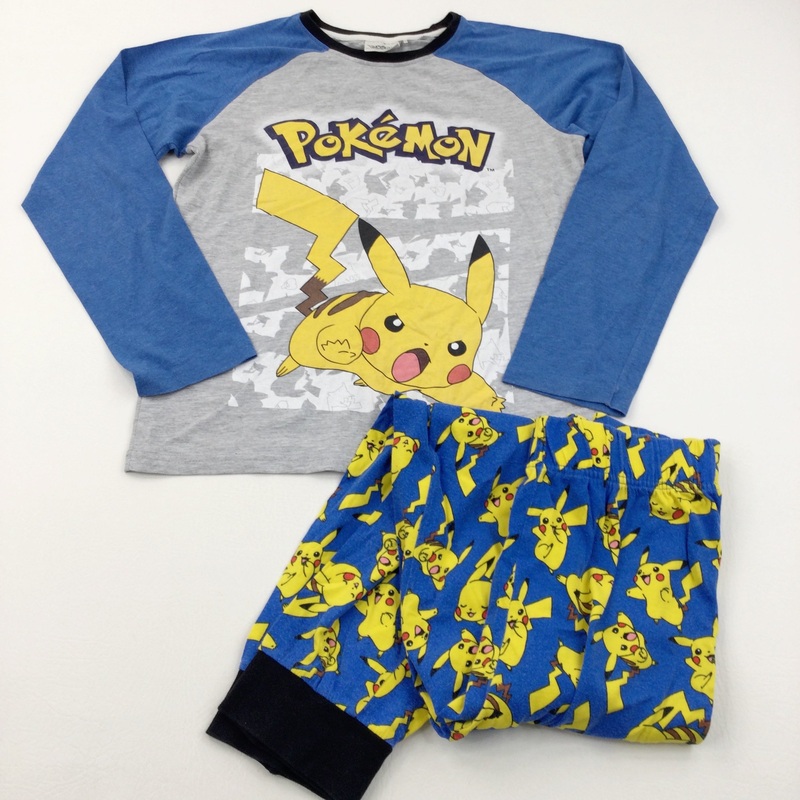 'Pokemon' Blue & Grey Pyjamas - Boys 12 Years