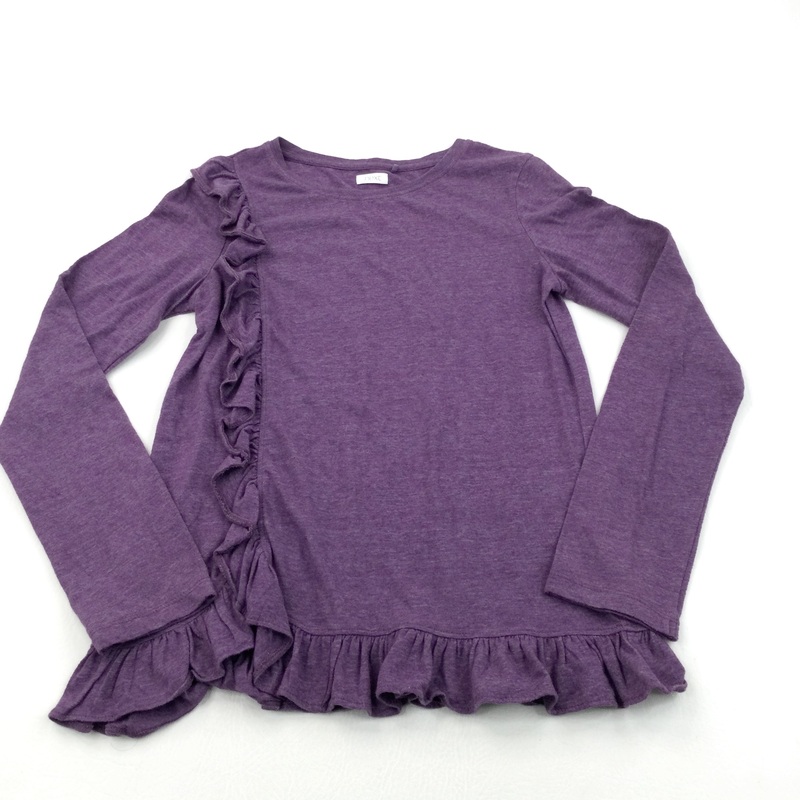 Purple Long Sleeve Top with Frill Detail - Girls 11-12 Years