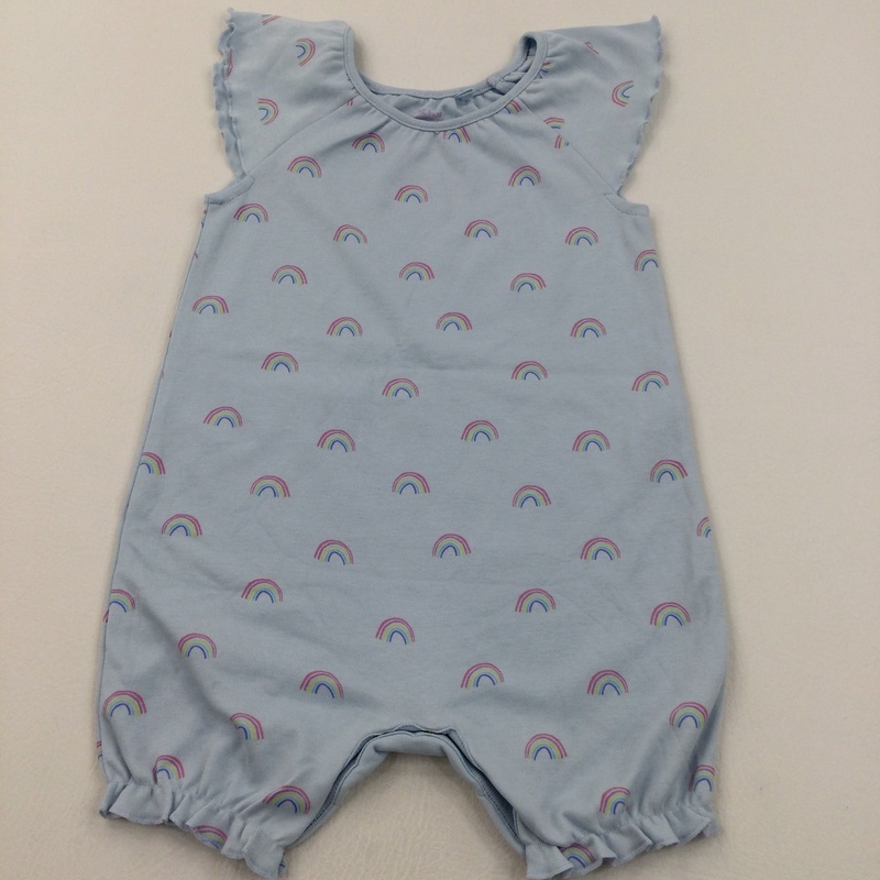 Rainbows Pale Blue Jersey Romper - Girls 18-24 Months
