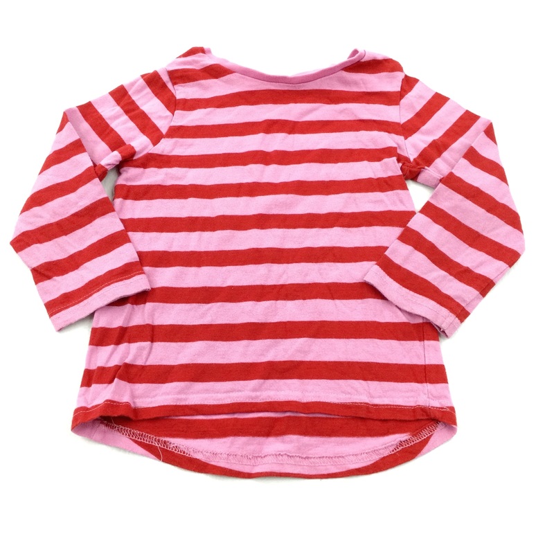 Red & Pink Striped Long Sleeve Top - Girls 18-24 Months