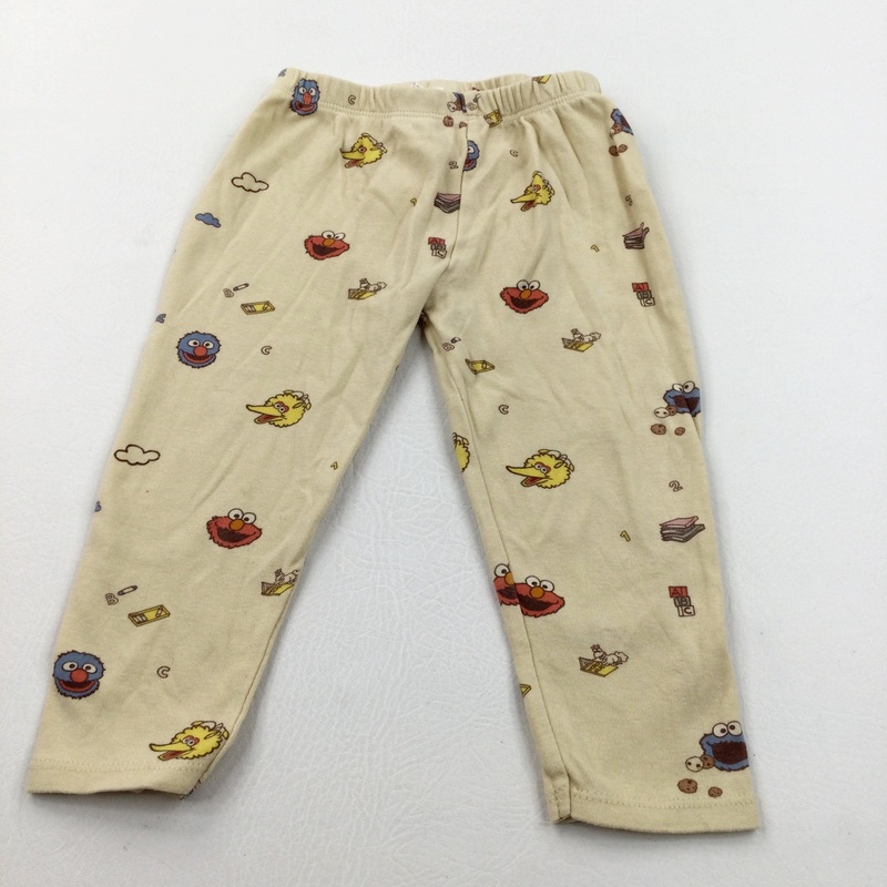Sesame Street Pale Yellow Leggings - Boys/Girls 18-24 Months