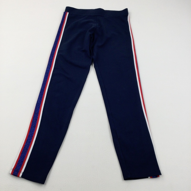 Sparkly Seams Navy, Red & White Sports Style Jeggings - Girls 13-14 Years