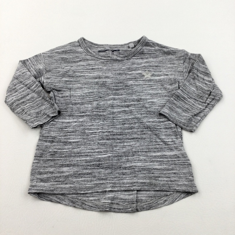 Star Motif Grey Mottled Long Sleeve Top - Boys 12-18 Months