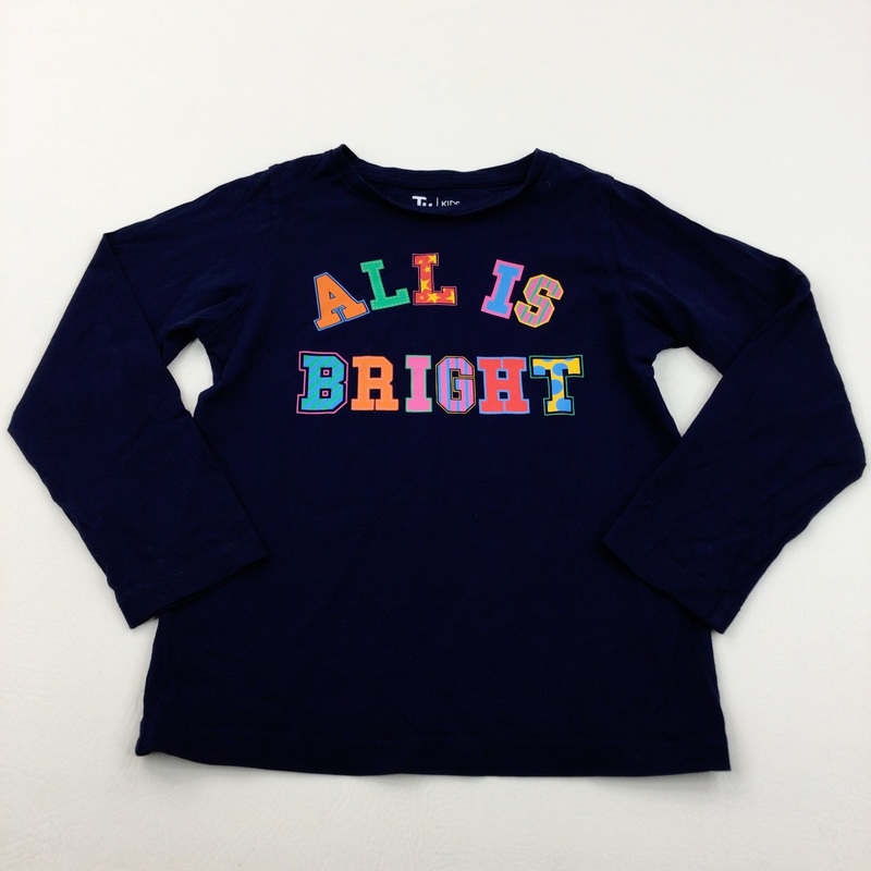 'All Is Bright' Navy Long Sleeved Top - Girls 7-8 Years