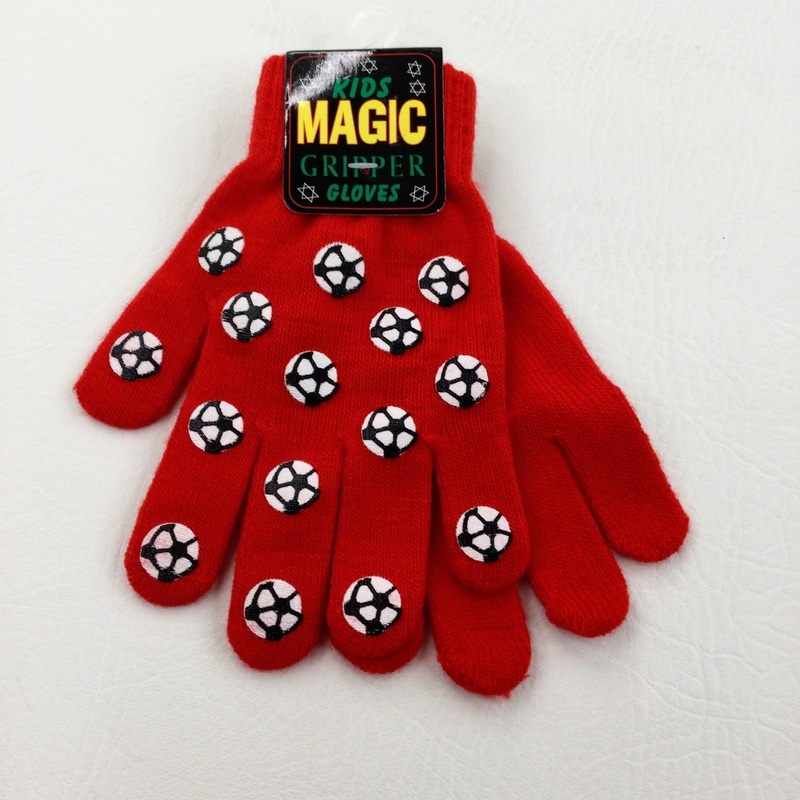 **NEW** Footballs Red Gripper Gloves - Boys/Girls 7-8 Years