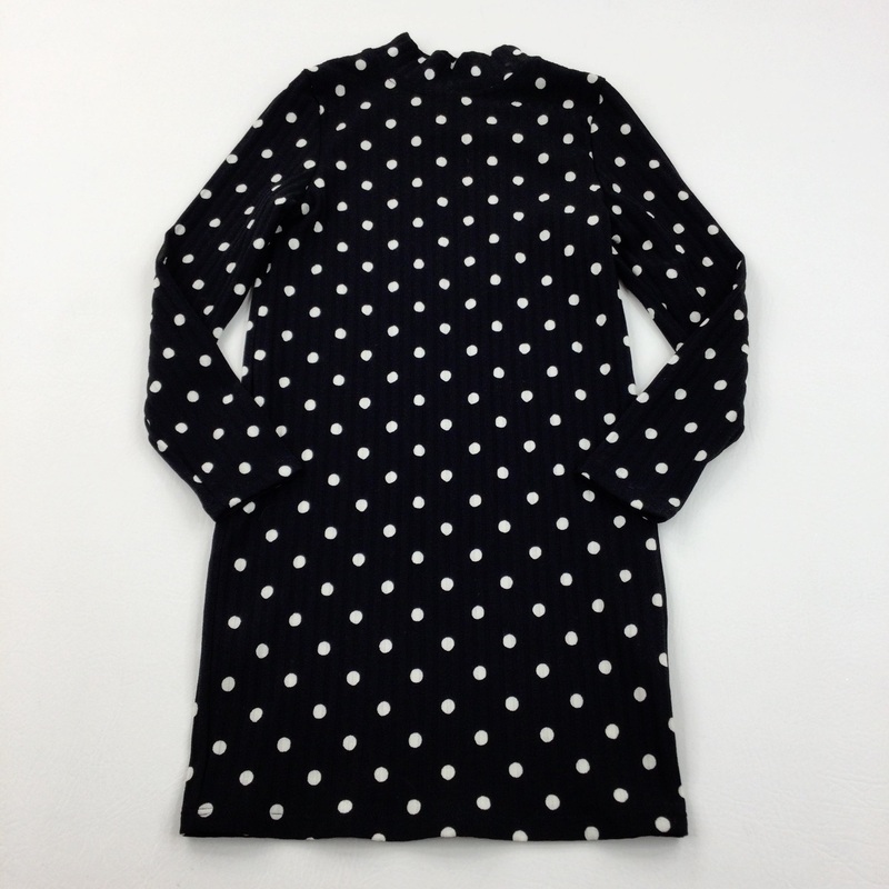 Spotty Black & White Jersey Dress - Girls 7-8 Years