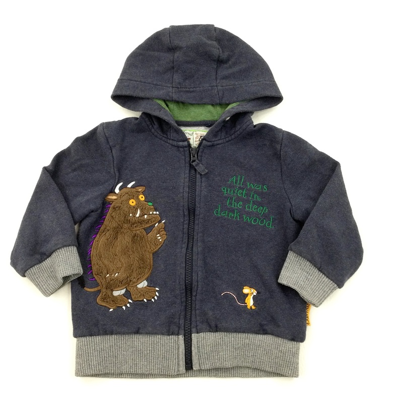 'All Was Quiet' Gruffalo Appliqued Navy Zip Up Hoodie - Boys 2-3 Years