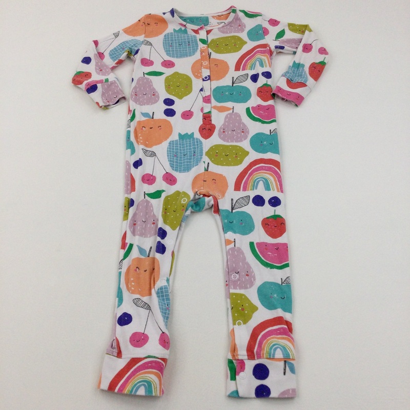 Colourful Fruit White Romper - Girls 2-3 Years