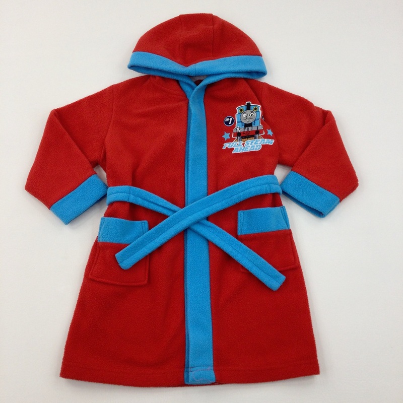 'Full Steam Ahead' Thomas The Tank Engine Red & Blue Fleece Dressing Gown - Boys 2-3 Years