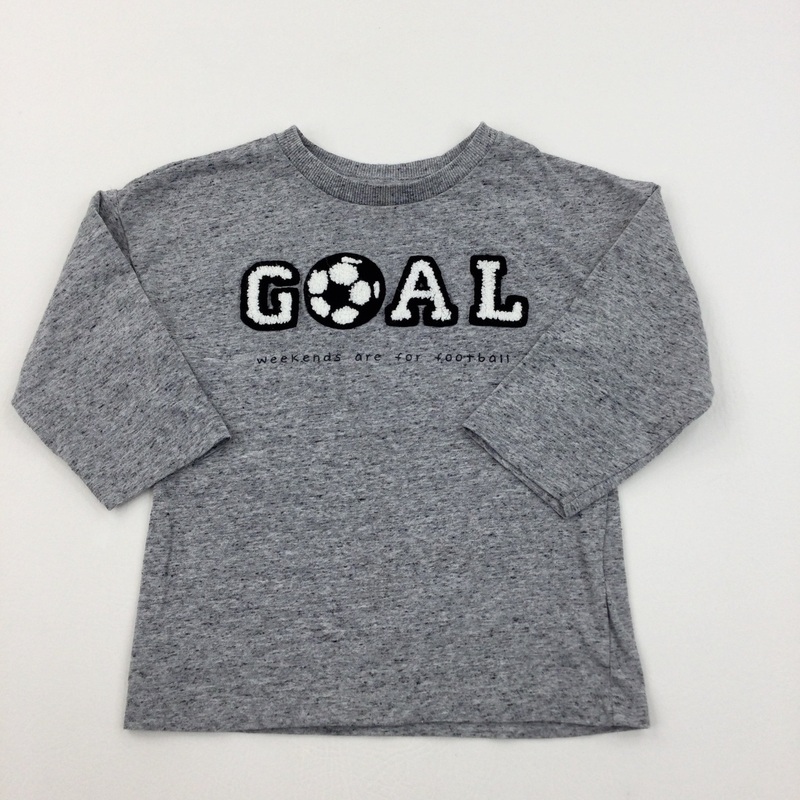 'Goal' Football Grey Long Sleeved Top - Boys 2-3 Years