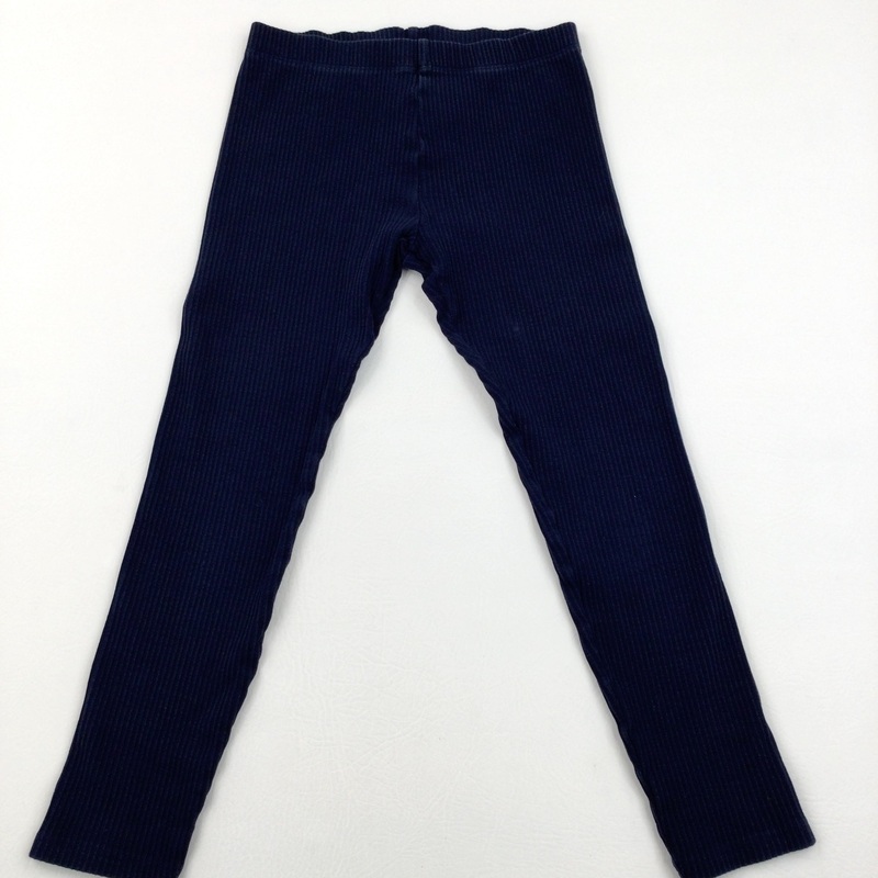 Navy Ribbed Leggings - Girls 9 Years