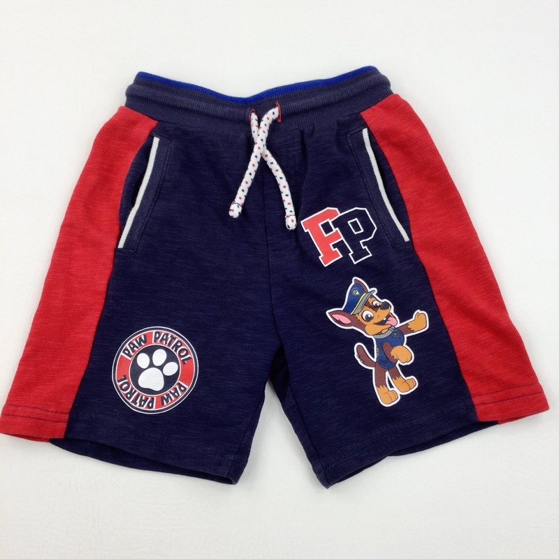 'Paw Patrol' Chase Navy & Red Thick Jersey Shorts - Boys 4-5 Years
