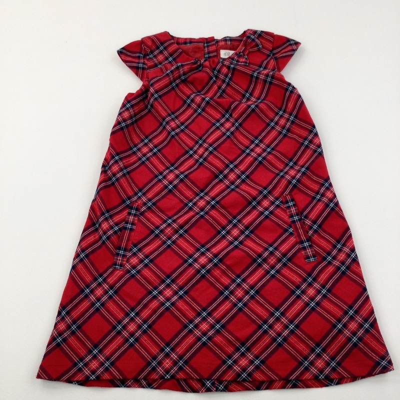 Tartan Red & Navy Dress - Girls 9-10 Years