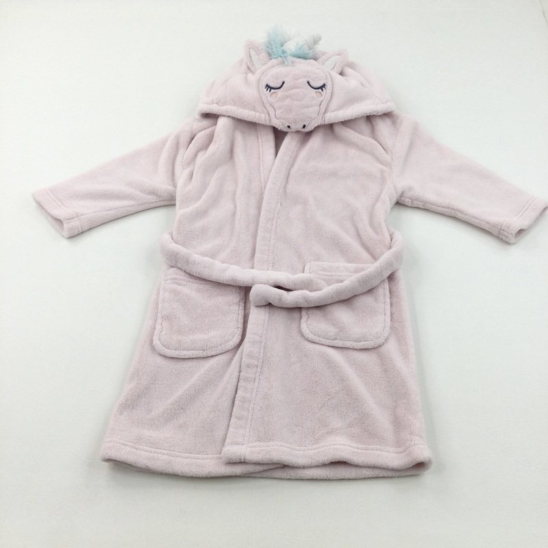 Unicorn Pale Pink Fleece Dressing Gown - Girls 5-6 Years