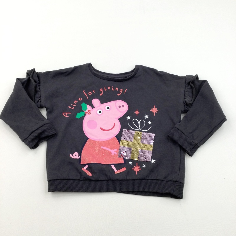 'A Time For Giving' Peppa Pig Grey Christmas Sweatshirt - Girls 3-4 Years