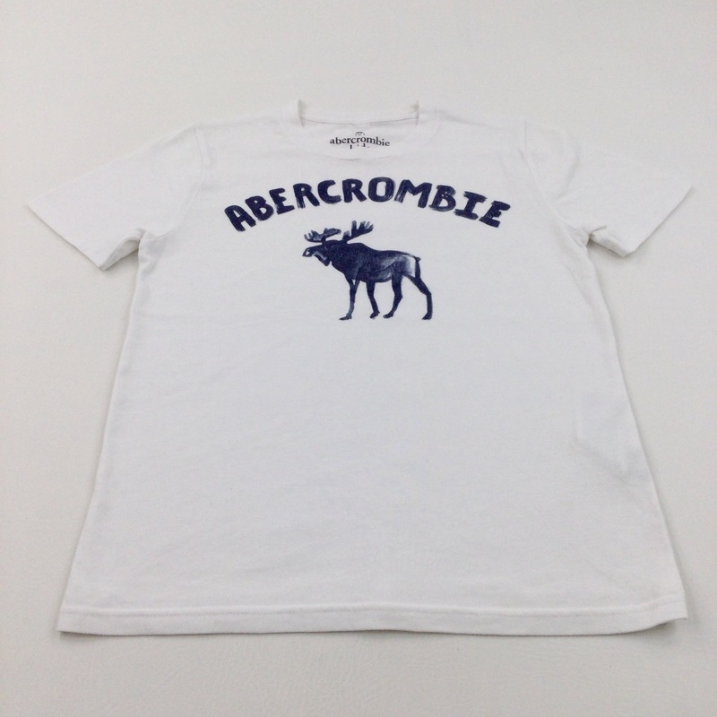 'Abercrombie' Moose White T-Shirt - Boys 11-12 Years